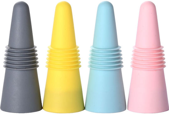 Set 4 Wiederverwendbare Silikonstopfen Alista Home Weinflaschen Trink Mehrfarbig