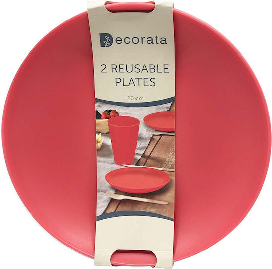 Procos Farfurie Deșert Plastic Roșu cu Diametru 20cm 2buc Procos Farfurie Deșert Plastic Roșu cu Diametru 20cm 2buc