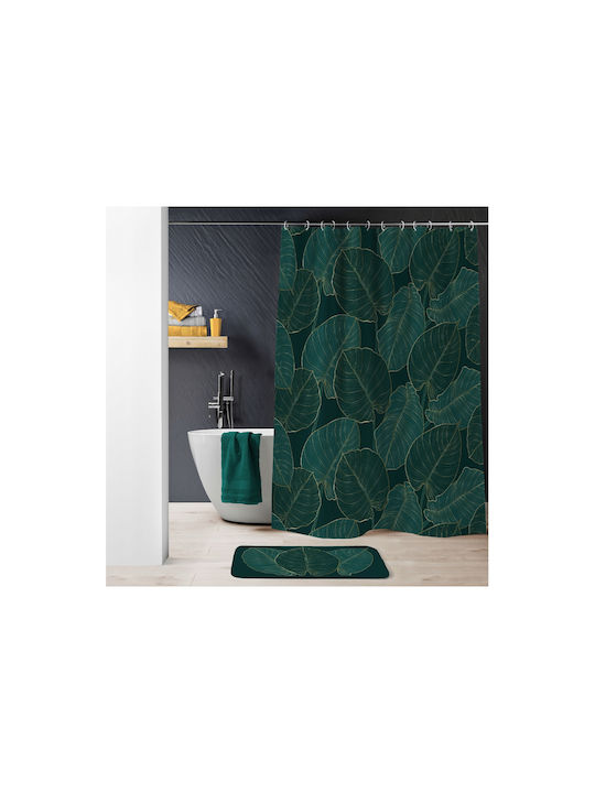 PanOikos Lisc Shower Curtain Fabric 180x200cm Green
