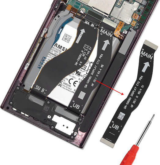 Clappio Motherboard Zu Bildschirm Flex Kabel Galaxy S22 Ultra Schwarz