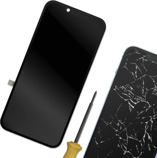 Clappio Екран iPhone 14 LTPS Панел Предварително Сглобено Сензорно Стъкло Черен