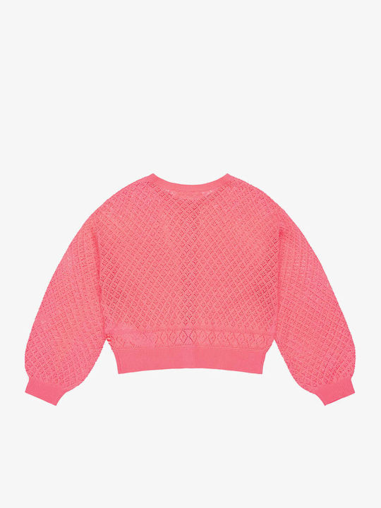 Kinder-Strickjacke Rosa Fluo