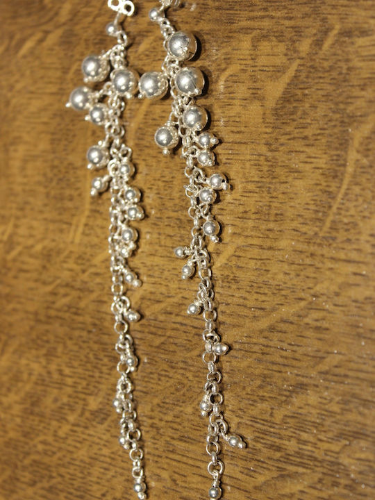 925 Silver Long Hanging Ball Earrings 3 Impressive