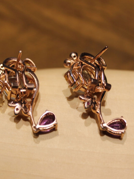 Beautiful 925 Perhenite Amethyst Sapphire Earrings