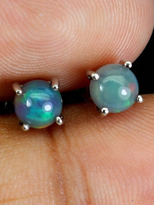 925 Beautiful Silver Elegant Delicate Earrings Natural Black Opals 4