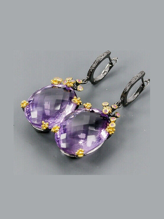 Artistic Amethyst Sapphire Earrings Certificate 3