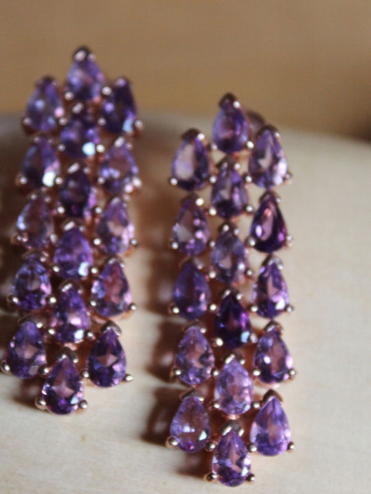 925 Silber Ohrringe Natürliche Amethyste
