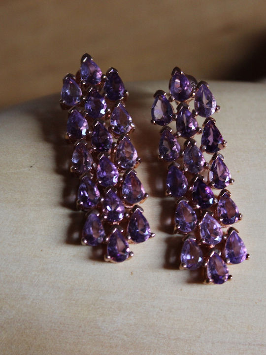 925 Silber Ohrringe Natürliche Amethyste