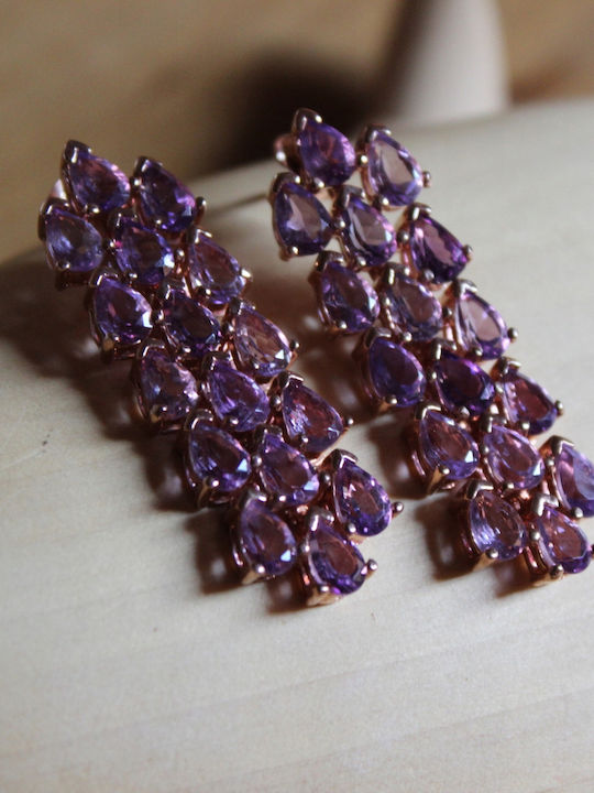 925 Silber Ohrringe Natürliche Amethyste