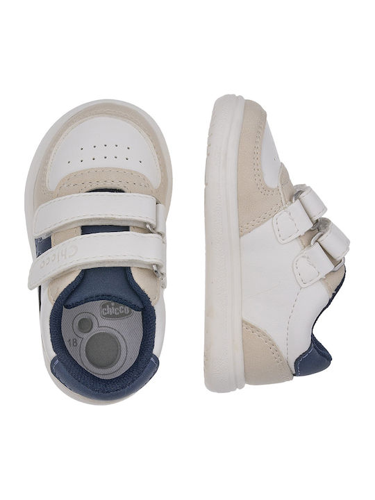 Kids Sneakers Anatomic with Hoop & Loop Closure White