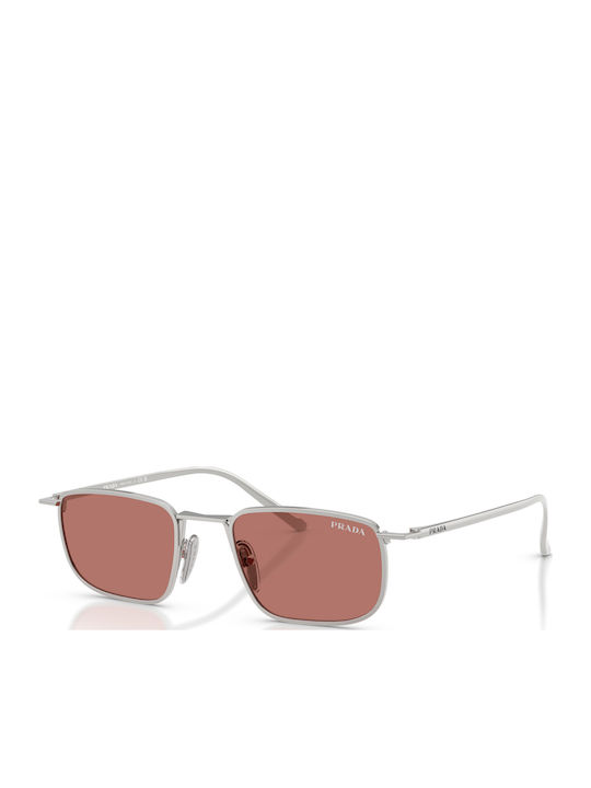 Prada Unisex Sunglasses with Silver Metallic Frame and Silver Mirror Lens