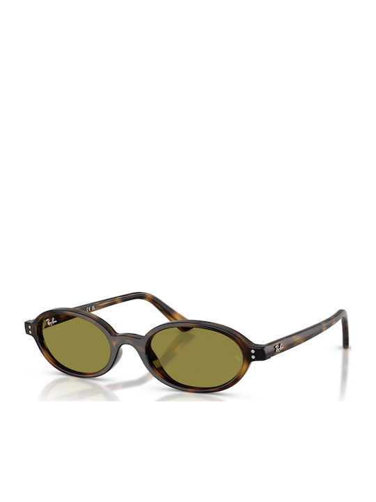 Ray Ban Unisex Sunglasses with Brown Tartaruga Horn-Rimmed Frame and Green Lens RB4472 1359