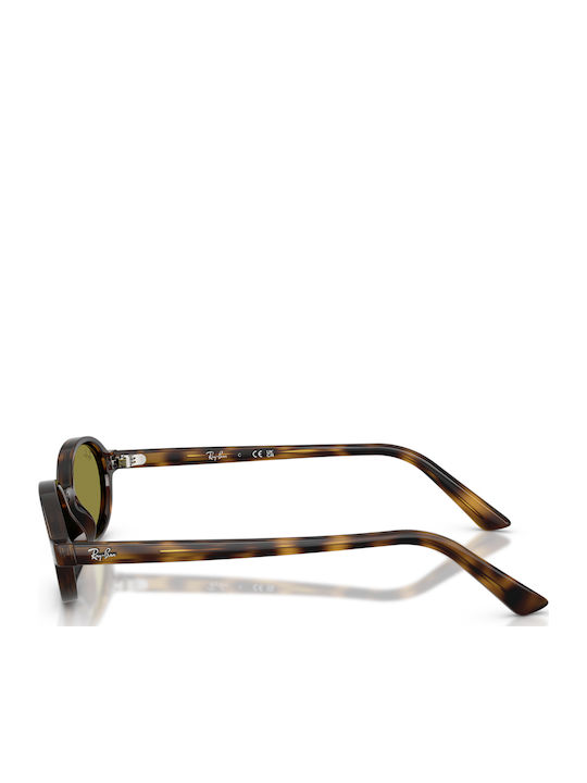 Ray Ban Unisex Sunglasses with Brown Tartaruga Horn-Rimmed Frame and Green Lens RB4472 1359