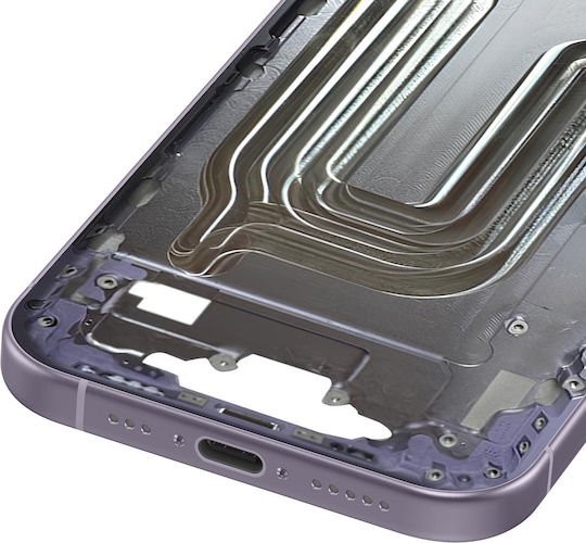 Clappio Ersatz-Mittlerer Rahmen iPhone 17 Thermisches Wärmerohr Lavendel