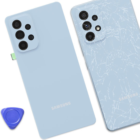 Clappio Replacement Battery Cover Galaxy A53 Integrated Adhesive Pale Blue