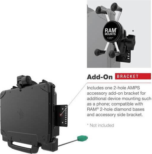 Ram Mounts Ram Power + Dual Usb Dock Zebra Et8x Tablet 2-in-1 Mehrfarbig