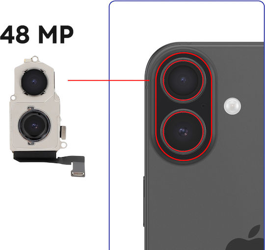 Clappio Dual 48mp Rear Camera Iphone 17 Wide Angle Ultra Wide Angle Black Silver