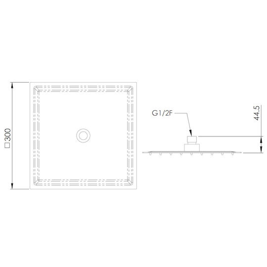 Remer Square Showerhead 30x30cm