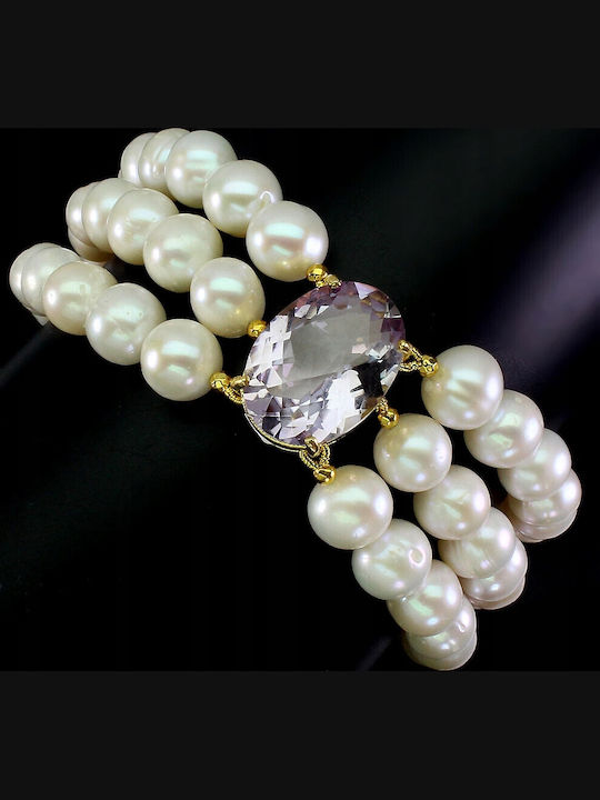 925 Stunning Bracelet Natural Amethyst Pearls
