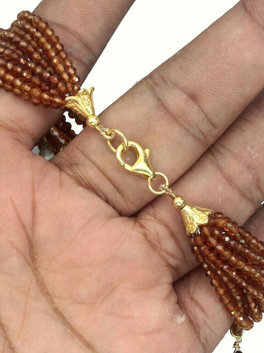 Silver Bracelet Hessonite Garnet Amethyst