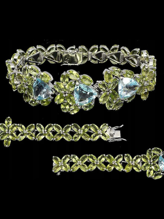 925 Bracelet Topaz Peridot Certificate