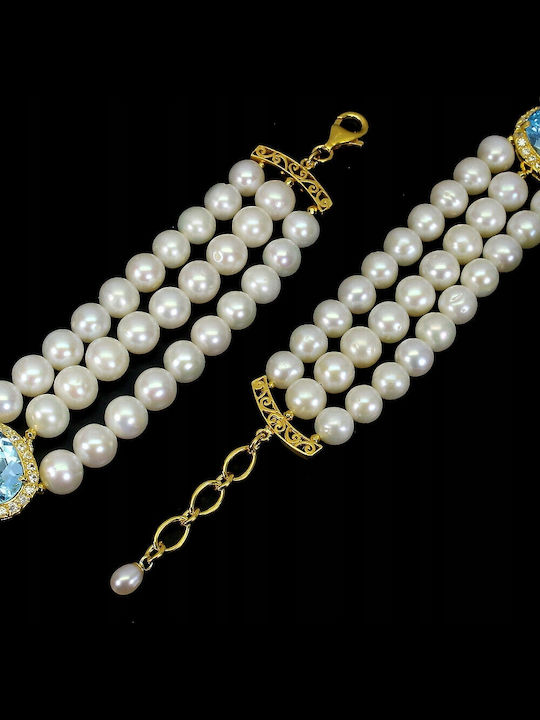 Brățară Topaz Albastru Cer Natural Mărgele Zirconia Brățară Topaz Albastru Cer Natural Mărgele Zirconia