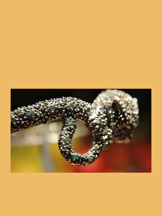 925 Bracelet Tiger Emeralds Rubies Marcasites