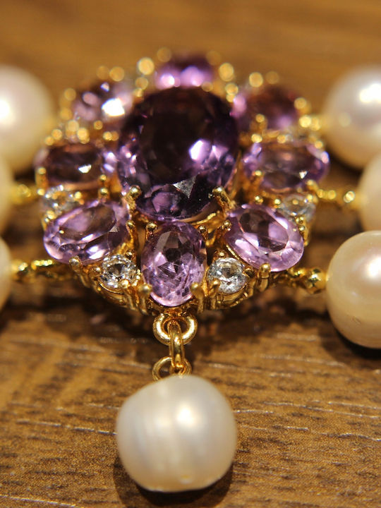 Natural Pearl Amethyst Bracelet Beautiful 925 Natural Pearl Amethyst Bracelet Beautiful 925