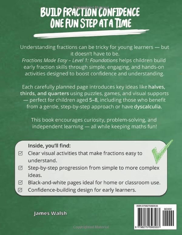 Fractions Made Easy Level 1 Foundations Fun Visual Math Workbook Learn ...