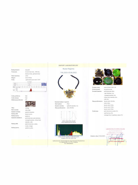 925 Necklace Labradorite Opal Emeralds Certificate 925 Necklace Labradorite Opal Emeralds Certificate