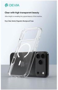 Devia Back Cover Tempered Glass / Plastic White iPhone 17