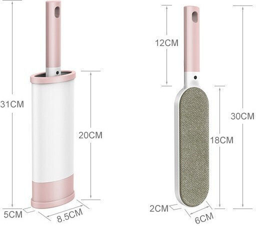 Perie Electrostatică Alista Home Curățare Păr Scame De Pe Haine Tapițerie 2 Fețe Autocurățare 31 X 8,5 Cm Roz
