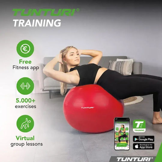 Tunturi Μπάλα Pilates 90cm σε Κόκκινο Χρώμα