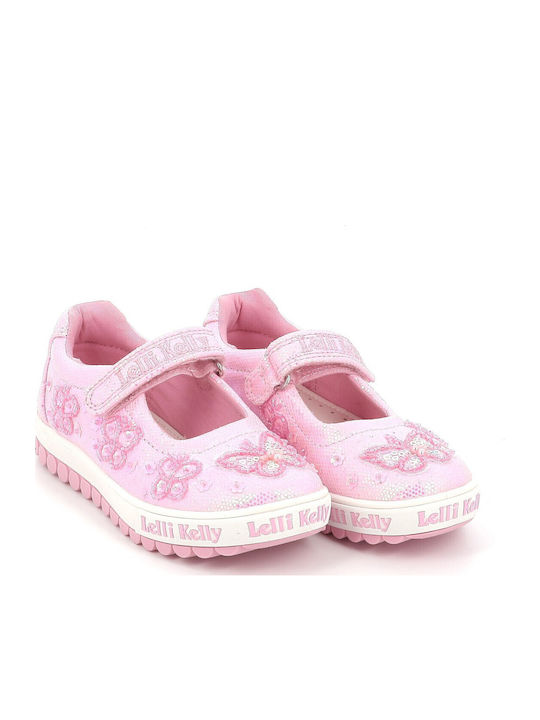Kids Ballerinas with Hoop & Loop Closure Pink