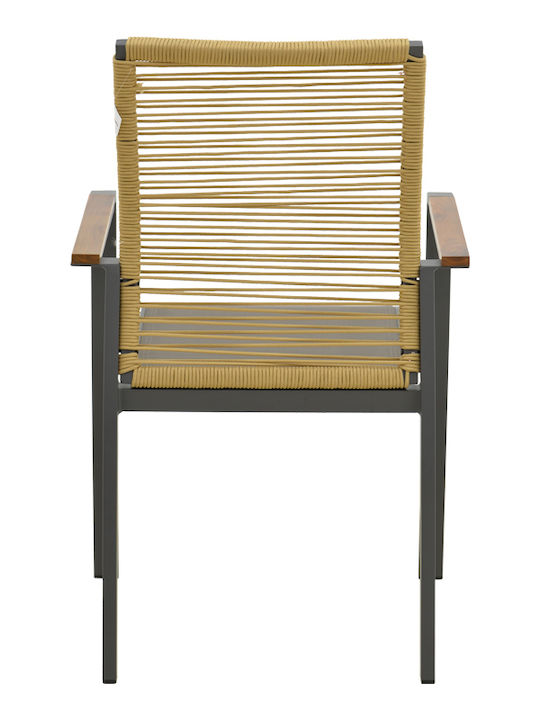 Outdoor Aluminum Chair Aegean Anthracite 57x64x87cm