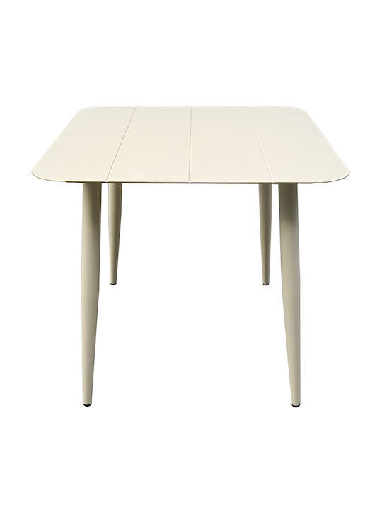 Sitting Room Table for Small Outdoor Spaces Aluminum Vista Champagne 80x80x72cm