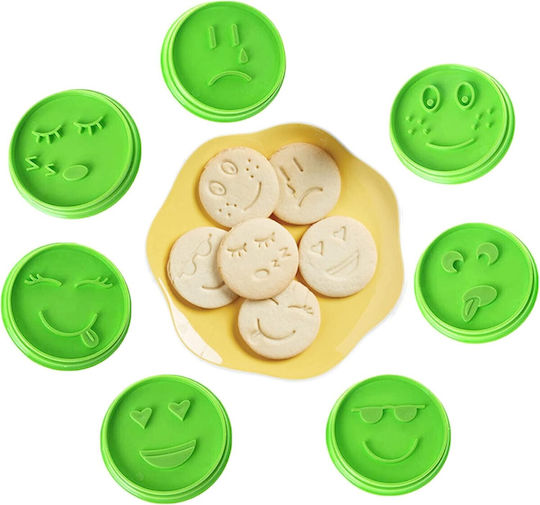 Set 7 Matrițe Pentru Tort Alista Home Design Față Zâmbitoare Emoticon Expresii Diferite 7.7 X 1.5 Cm Fabricate Din Pp Verde
