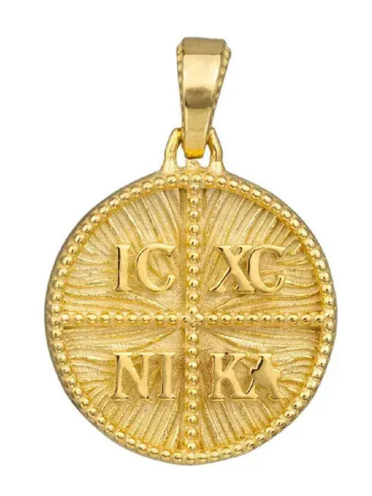 Kinder Amulett Kinder Amulette Doppelseitig mit Jesus Christus aus 9K Gold 055320