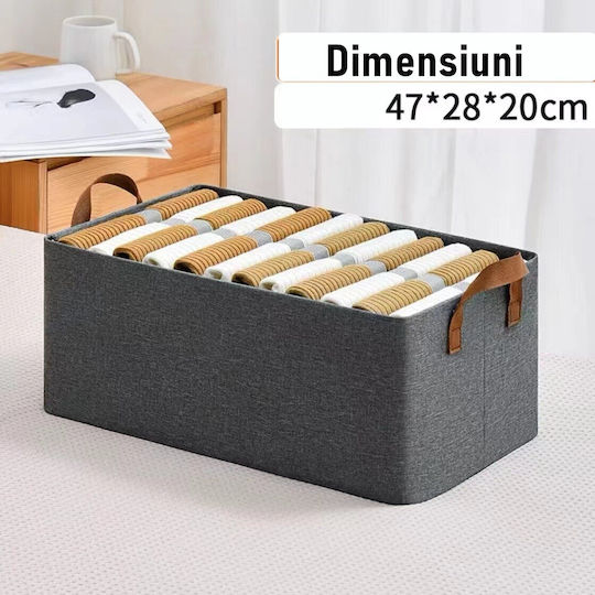 Alista Home Καλάθι Αποθήκευσης Υφασμάτινο Γκρι 47x28x20cm