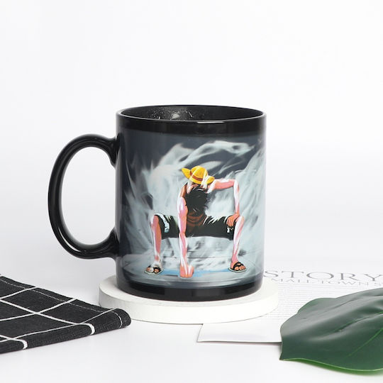 Luffy One Piece Wärmeempfindliche Keramiktasse Braune 350ml