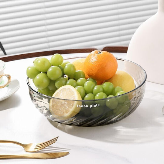 Alista Home Boluri De Servire Rotund Din Plastic Transparent Cu Diametru 22.4 Cm