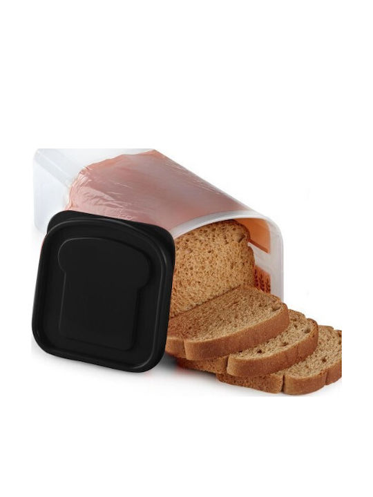 Alista Home Cutie de Pâine cu Capac din Plastic Neagră 34x13x13cm