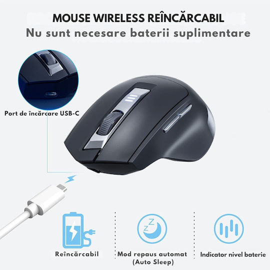 Qova Безжичен Ергономичен Bluetooth Тъчпад Черен