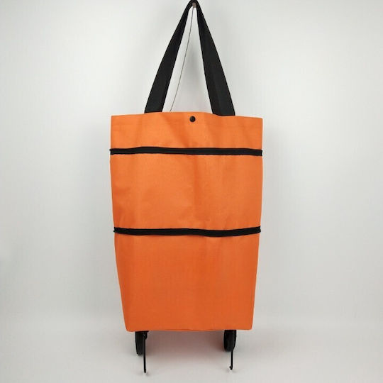 Plastic Shopping Trolley Foldable Orange 39x46x12cm