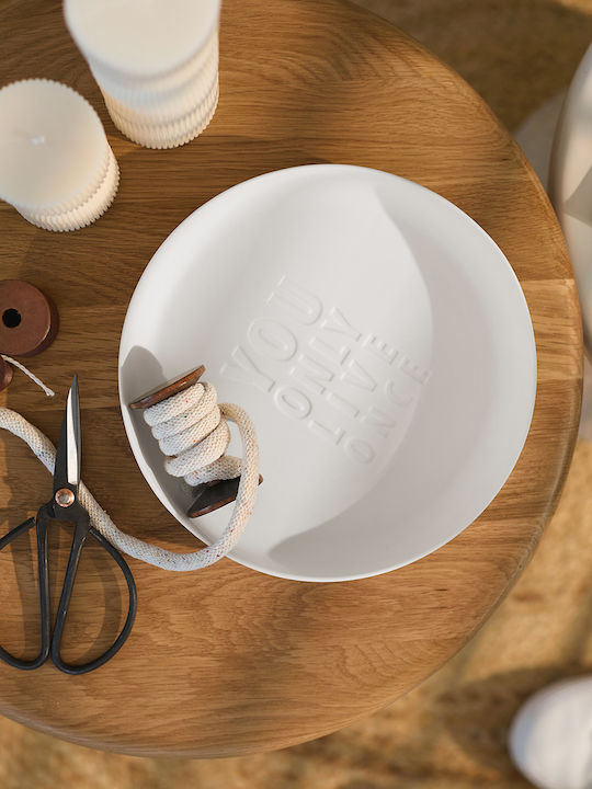 Raeder World Of Words Decorative Porcelain Bowl White 22x22x3.4cm
