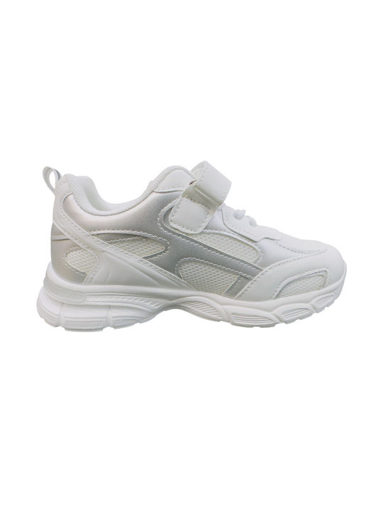 Kids Sneakers with Hoop & Loop Closure White