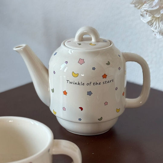 Alista Home Ceainic cu Cană Ceramică Albă 300ml