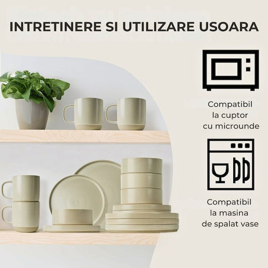 Miamio Bej Ceramică Set de Vase 16buc