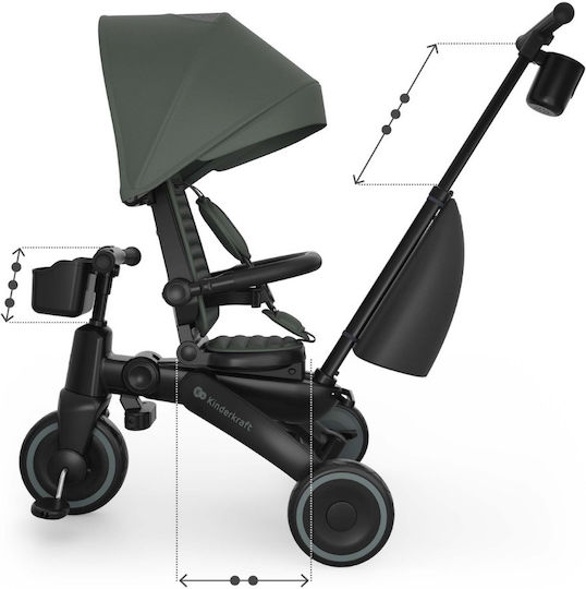 Kinderkraft Jazz 3 Wandelbar mit Elterngriff 5 in 1 für 9 Monate Grünes