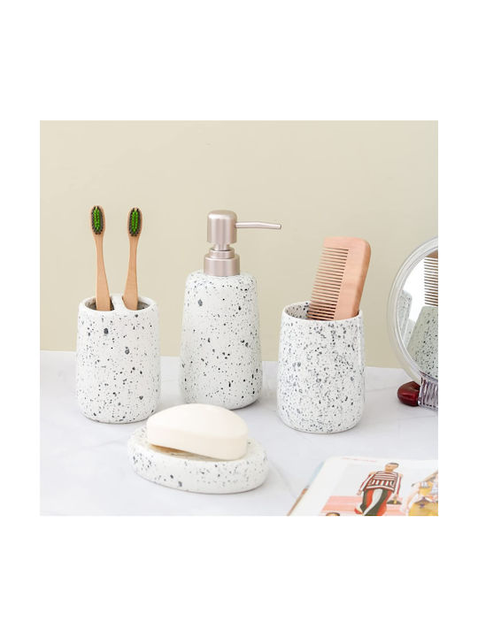 Roza Set Accesorii Pentru Baie Ceramic Alb 4 Bucăți